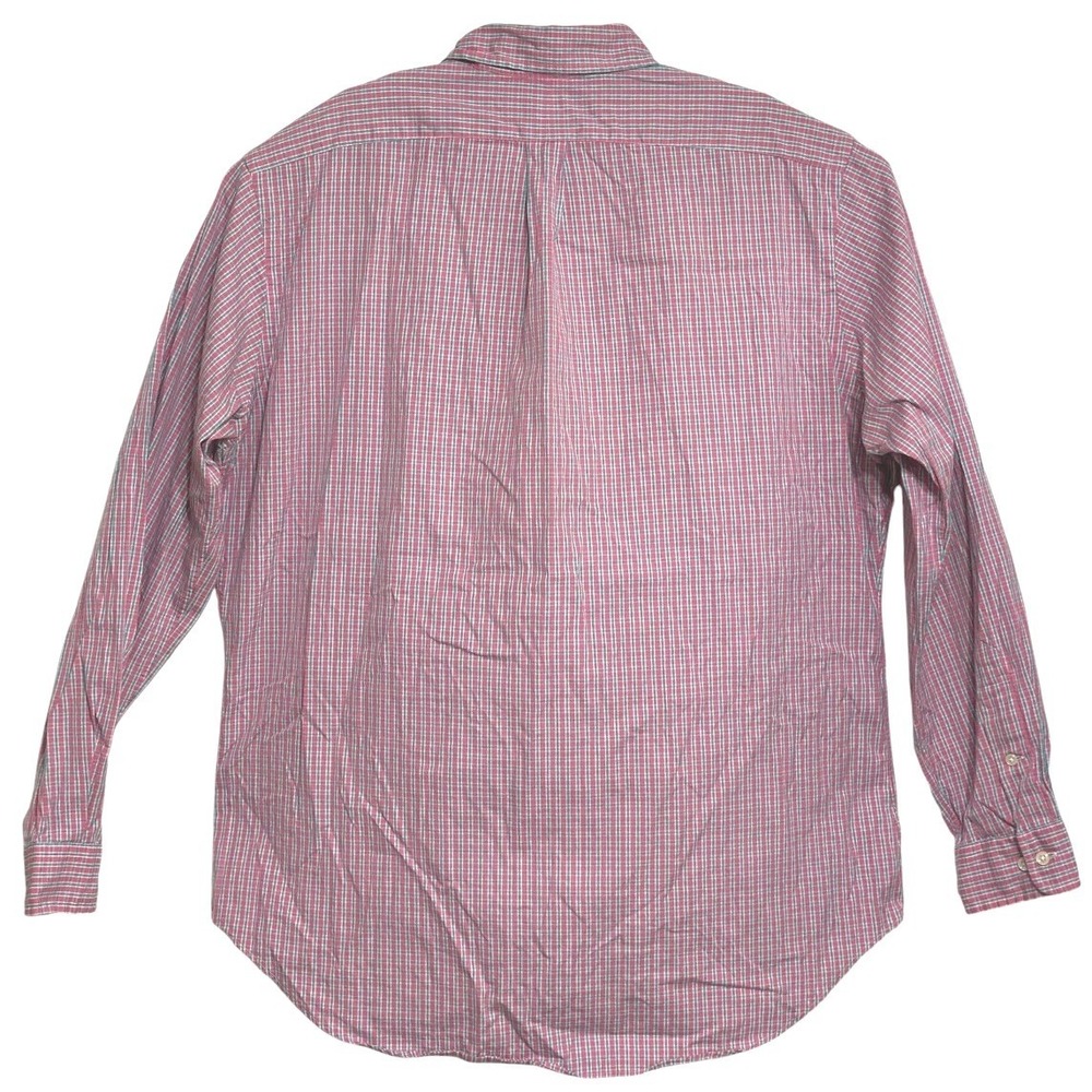 Ralph Lauren Button Up Shirt Men Pink Green Plaid Classic Fit Coastal 16.5 34/35 - Picture 2 of 6